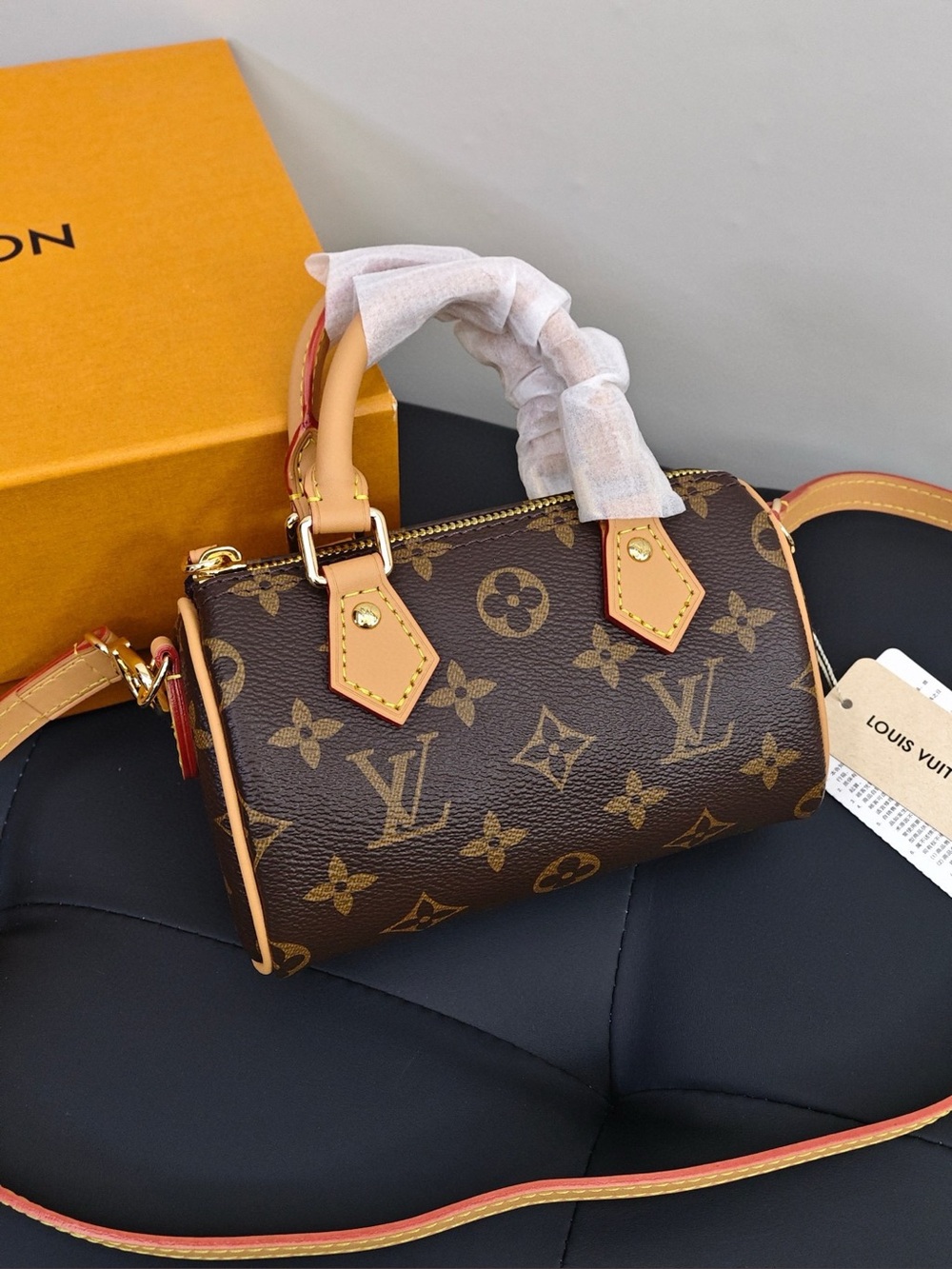 Louis Vuitton Monogram Mini Barrel Bag in Brown & Tan